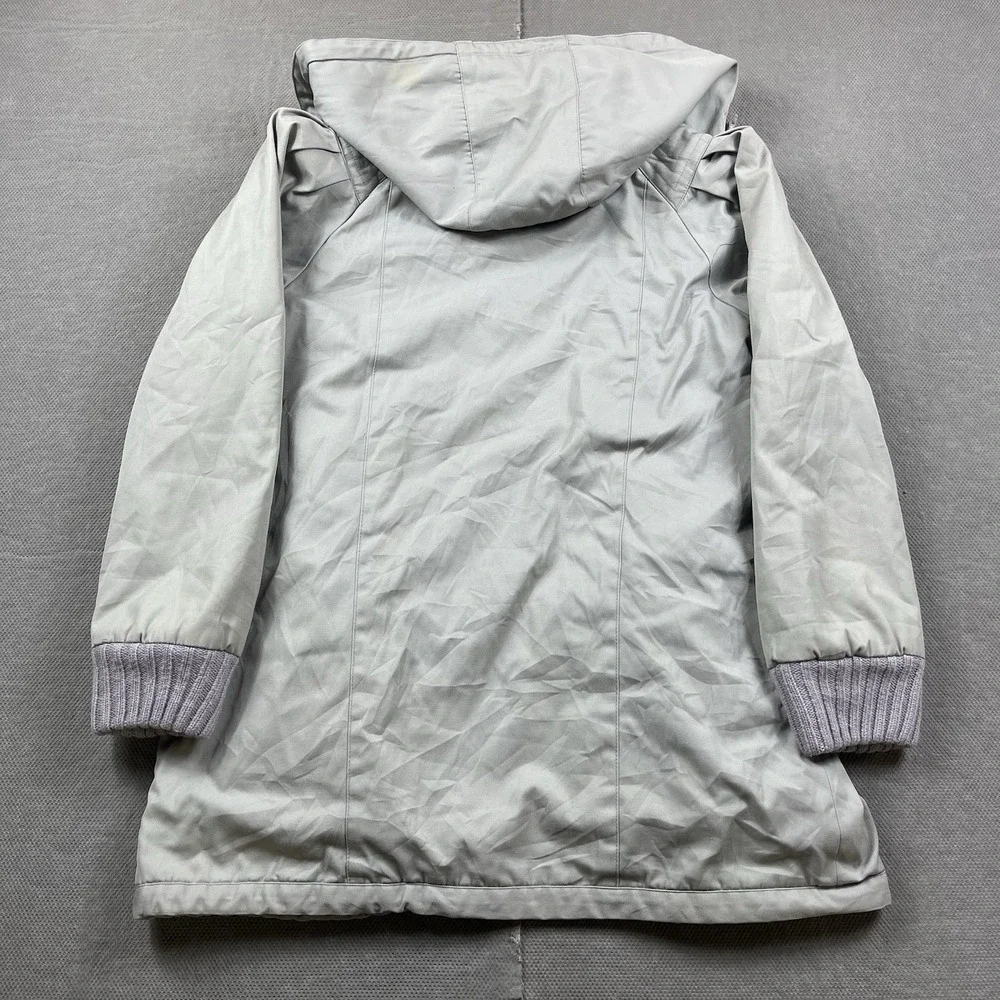 Vintage‎ Mod Maid Jacket Womens Medium Fleece Lined Y2K Long Coat Gray Full Zip